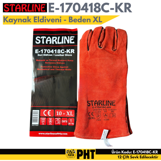 Starline E-170418C-KR Kaynak Eldiveni EN 388:2016+A1:2018 (3122X) EN 407,EN 420