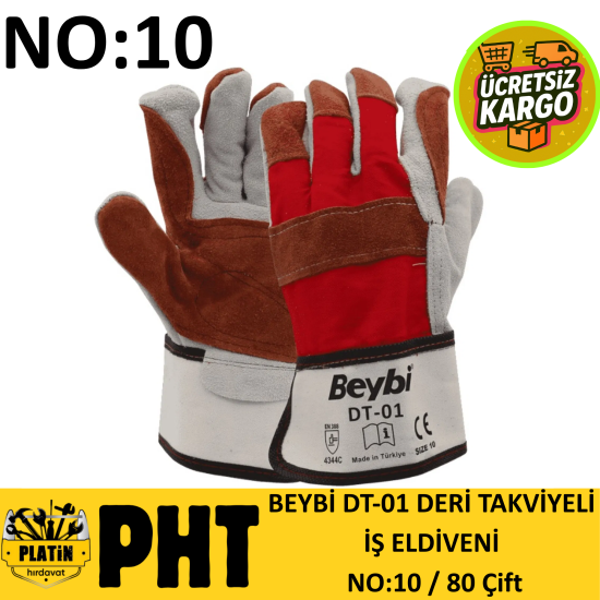 Beybi Deri Takviyeli İş Eldiveni No:10 ( 80 Çift ) DT-01