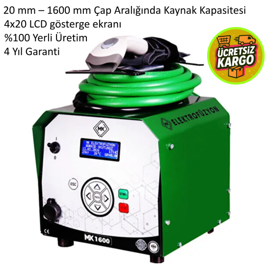 MK ELEKTROFÜZYON MK 1600 Elektrofüzyon Kaynak Makinesi | PE HDPE Boru Kaynak Makinesi 20-1600 mm MK1600