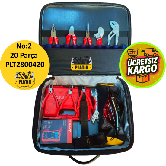 PHT Teknisyen Bez Takım Çantası ( Dolu 20 Parça ) Şifreli Omuz Askılı Büyük Boy No:2 PLT2800420