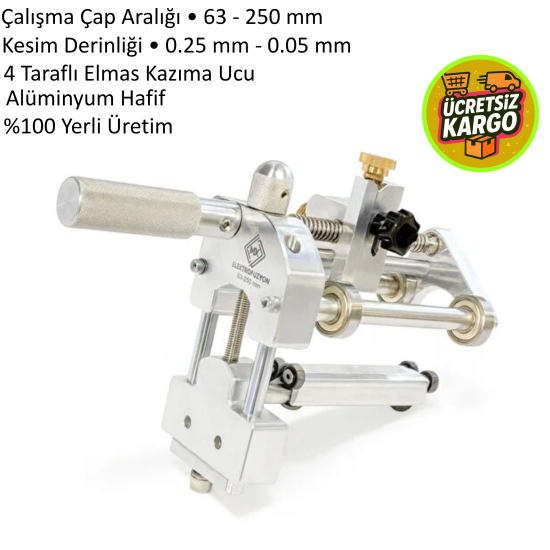 MK ELEKTROFÜZYON MK Dönerli Boru Kazıyıcı 63-250 mm | PE HDPE Boru Kazıma Aparatı | Elektrofüzyon Hazırlık Aleti MK63250