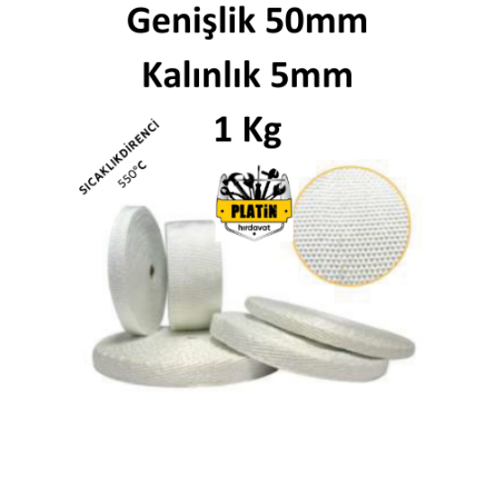 Şerit Cam Elyaf 550°C 50mm x 5mm 1 Metre