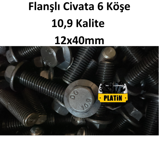 Dega Flanşlı Civata 6 Köşe 10,9 kalite 12x40 plt28000975
