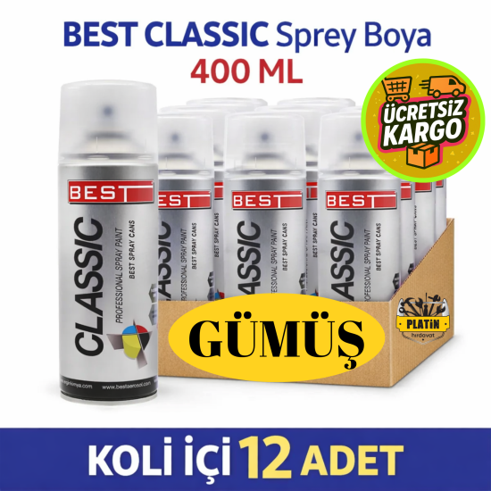 BEST SPREY BOYA CLASSIC 400 ML GÜMÜŞ ( 12 ADET )