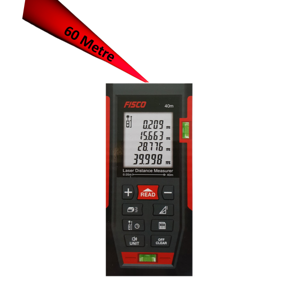 Fisco Dijital Kırmızı Lazer Metre 60 Metre ST-LM60