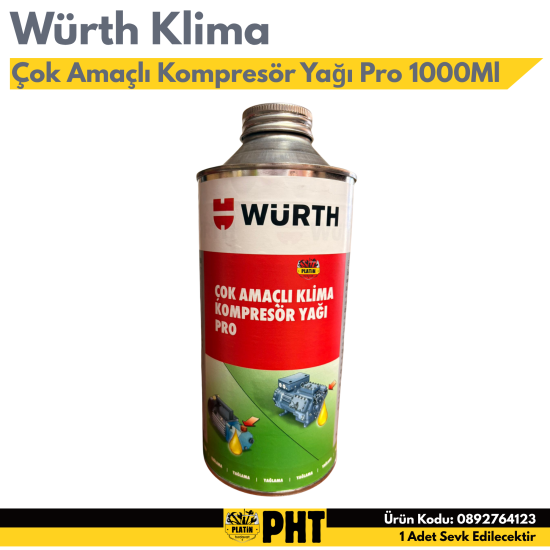 Würth Çok Amaçlı Klima Kompresör Yağı Pro 1000Ml 0892764123 