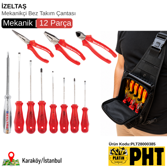 İzeltaş Mekanikçi Bez Takım Çantası 12 parça PLT28000385