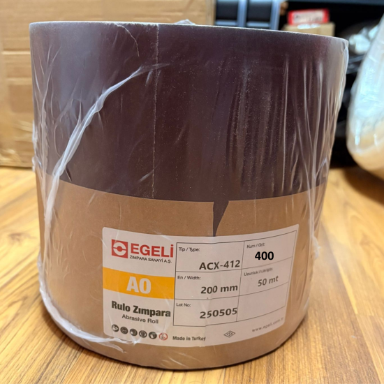 Egeli Acx-412 Rulo Bez Zımpara 400 Kum 200mm ( 50 Metre )