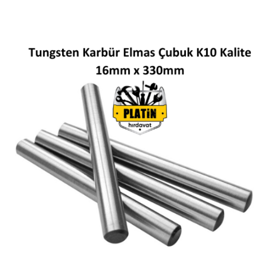 Tungsten Karbür Elmas Çubuk K10 Kalite 16mm x 330mm