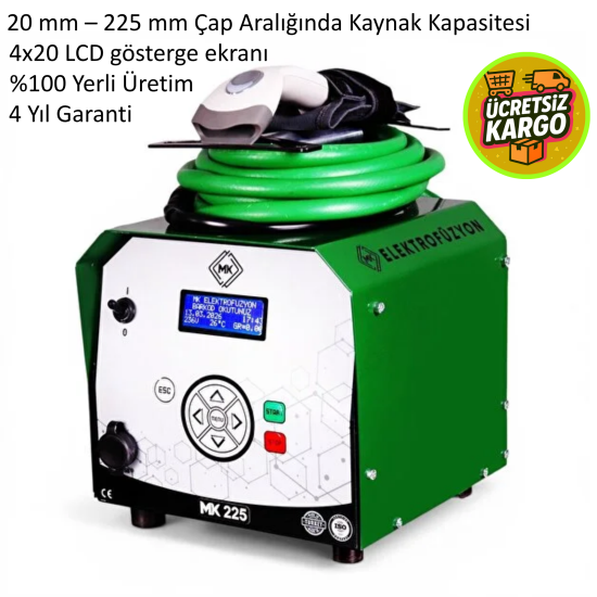 MK ELEKTROFÜZYON MK 225 Elektrofüzyon Kaynak Makinesi | PE HDPE Boru Kaynak Makinesi 20-225 mm