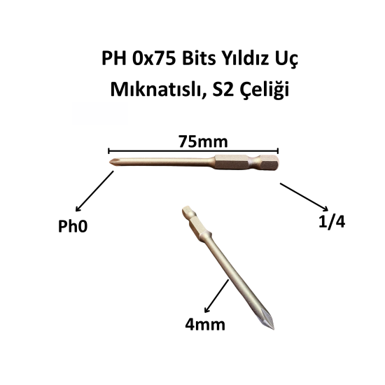 LEO Ph0x75 Manyetik Bits Yıldız Uç 1/4 PLT280092