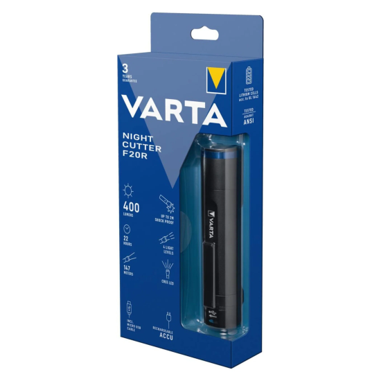 Varta Nıght Cutter Fener F20R-Cable Şarjlı 18900