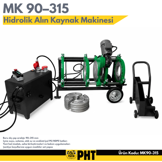 MK Elektrofüzyon MK 90–315 mm Hidrolik Alın Kaynak Makinesi