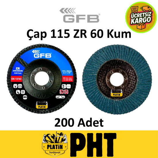 GFB Zirkonyum Flap Disk Zımpara 115mm- ZR60 Kum 2322