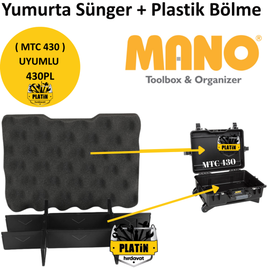 Mano 430PL Yumurta Sünger + Plastik Bölme (MTC 430 Takım Çantası Uyumlu)