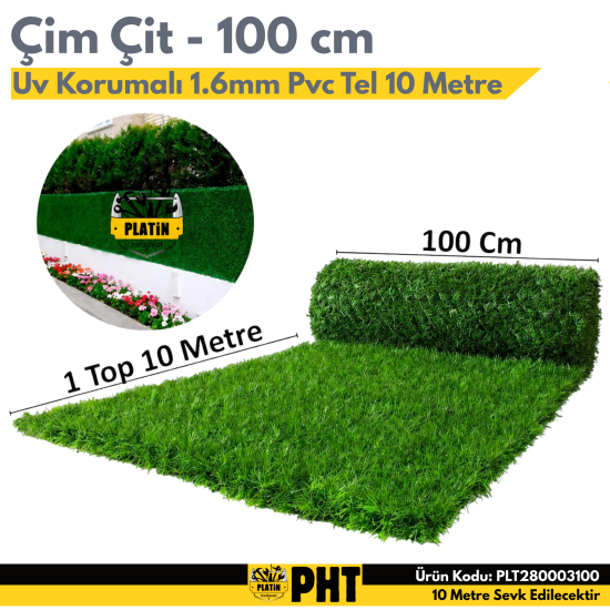 Çim Çit Uv Korumalı 1.6mm Pvc Tel 100cm 10Metre plt280003100