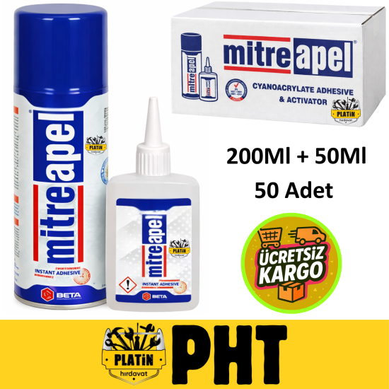 Mitreapel Hızlı Yapıştırıcı 50 gr. + 200 ml. - 50-li Paket PLT280000200