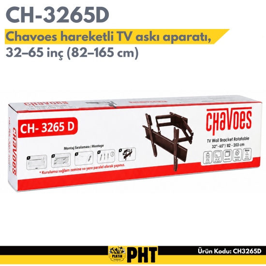 Chavoes Hareketli Tv Askı Aparatı 32-65 Inch Çift Kollu Tüm Markalar Ile Uyumlu CH-3265D