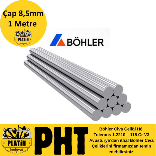 Böhler Civa Çeliği 8,5mm ( 1 Metre ) plt28073