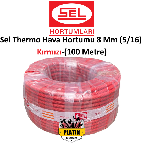 Sel Thermo Hava Hortumu 8 Mm (5/16) Kırmızı-(100 Metre)