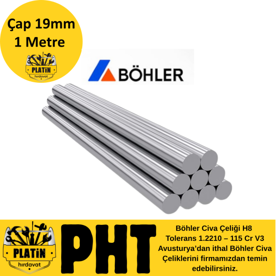 Böhler Civa Çeliği 19mm ( 1 Metre ) plt28085