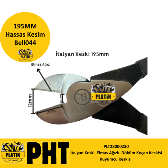 İtalyan Keski 195mm Elmas Ağızlı Bell044 Döküm Koçan Keskisi