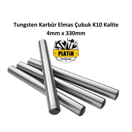 Tungsten Karbür Elmas Çubuk K10 Kalite 4mm x 330mm