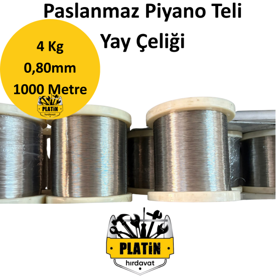 Piyano Teli Paslanmaz Yay Çeliği 0,80mm 4Kg ( 1000 Metre )