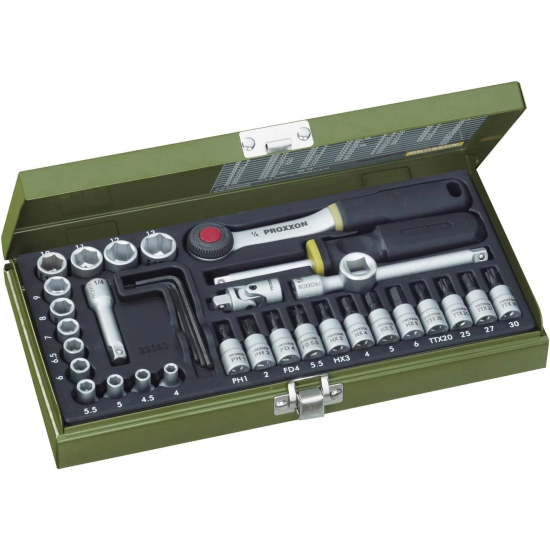 Proxxon 23080 Bits ve Lokma Takımı 36 Parça 1/4 