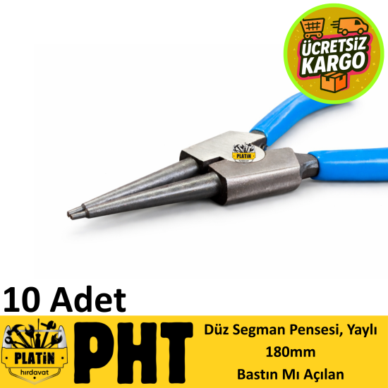 PHT Dış Segman Pensesi Düz 180MM Bastın Mı Açılan ( 10 Adet ) PLT18000030