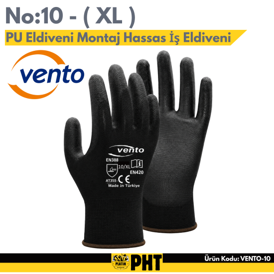 Vento PU Eldiveni No:10 Montaj Hassas İş Eldiveni XL