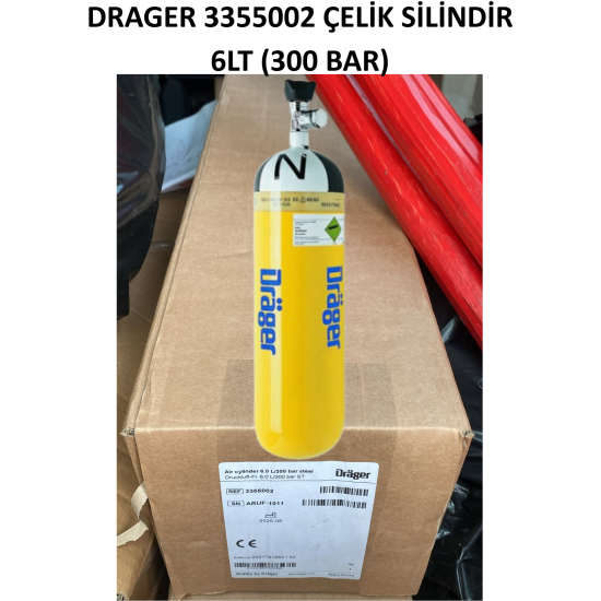 Draeger Yedek Tüp 3355002 Çelik Silindir 6 Litre 300 Bar 