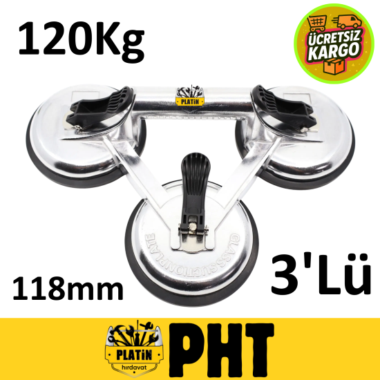 Proft Alüminyum Cam Vantuzu 3-lü 120Kg 118mm PLT2800670