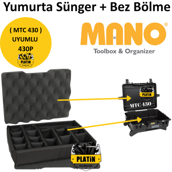 Mano 430P Yumurta Sünger + Bez Bölme (MTC 430 Takım Çantası Uyumlu)