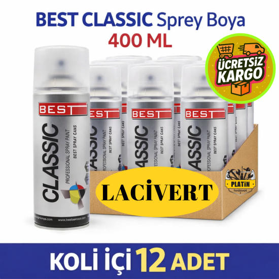 BEST SPREY BOYA CLASSIC 400 ML LACİVERT ( 12  ADET )