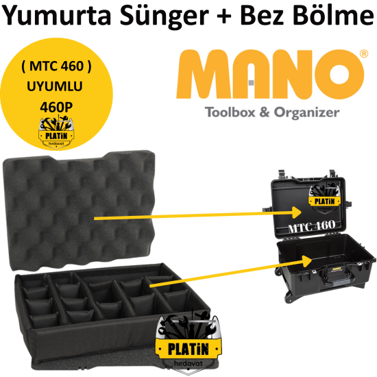 Mano 460P Yumurta Sünger + Bez Bölme (MTC 460 Takım Çantası Uyumlu)