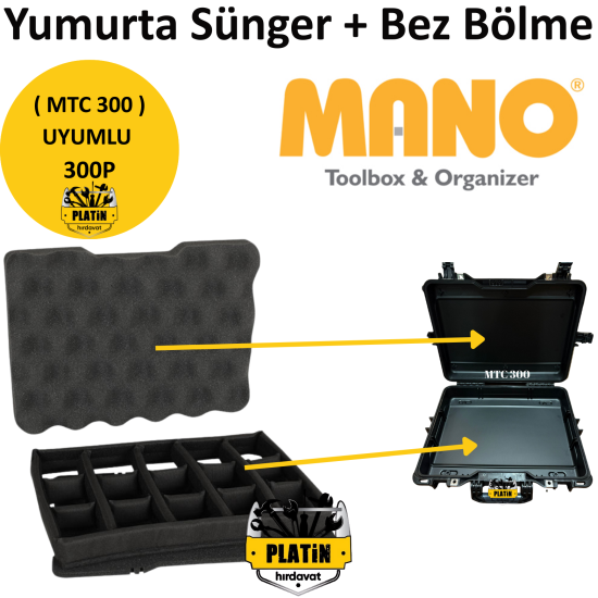 Mano 300P Yumurta Sünger + Bez Bölme (MTC 300 Takım Çantası Uyumlu)