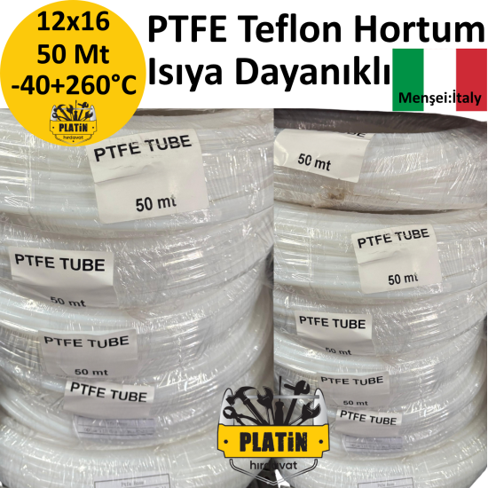 PTFE Teflon Hortum 12x16 ( 50 Metre ) İtaly PLT4168