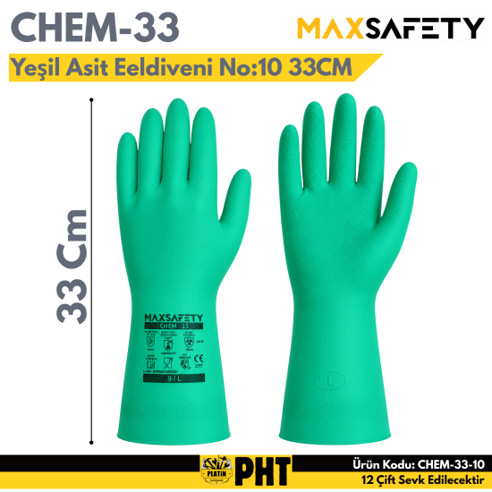 Max Safety Yeşil Asit Eeldiveni No:10 33CM CHEM-33