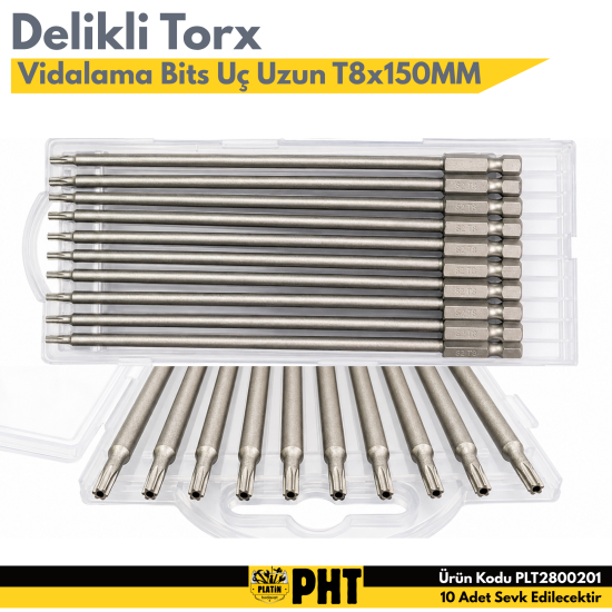 Torx Uzun Delikli Torx T8*150MM S2 Çelik Vidalama Bits Uç