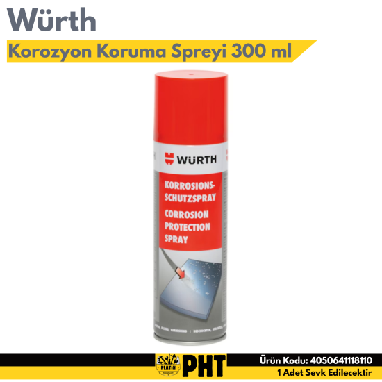 Würth Korozyon Koruma Spreyi 300 ml Şeffaf Pas Önleyici EAN 4050641118110