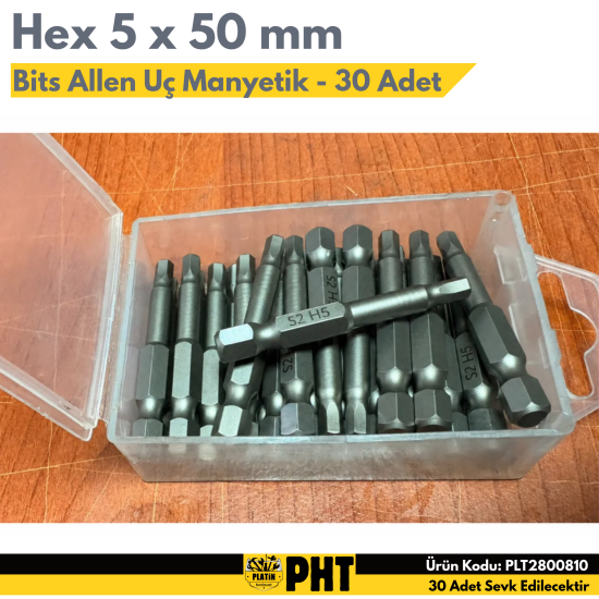 PHT Allen Bits Uç Hex 5mm X 50mm ( 30 Adet ) PLT2800810