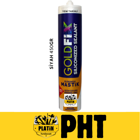GoldFix Silikonize Mastik 450gr Siyah