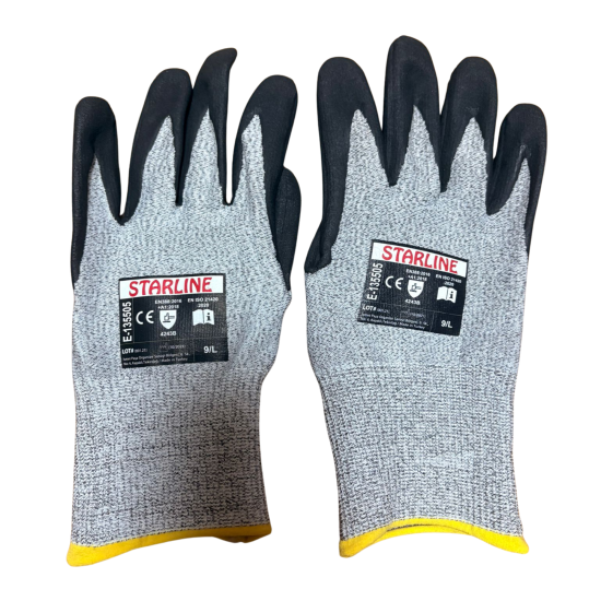 Starline E-135505 Köpük Nitril Eldiven Kesilme Dirençli No:9 