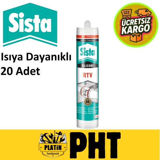 Sista Kırmızı Silikon Isıya Dayanıklı 310 Ml 20-li Paket 