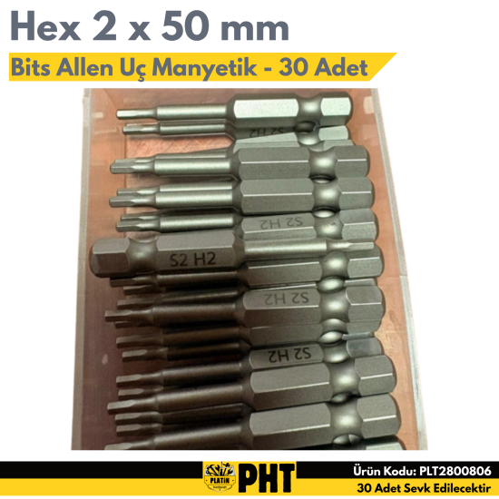 PHT Allen Bits Uç Hex 2mm X 50mm ( 30 Adet ) PLT2800806 