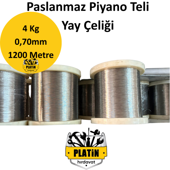 Piyano Teli Paslanmaz Yay Çeliği 0,70mm 4Kg ( 1200 Metre )