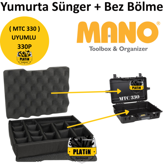 Mano 330P Yumurta Sünger + Bez Bölme (MTC 330 Takım Çantası Uyumlu)