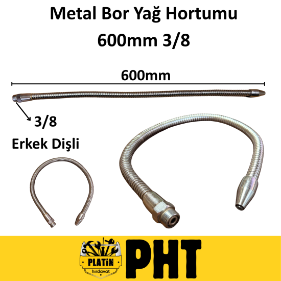 PHT Cnc Metal Bor Yağ Hortumu 600mm 3/8 PLT280053