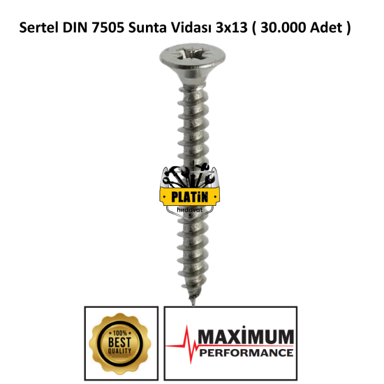 Sertel DIN 7505 Sunta Vidası 3x13 ( 30.000 Adet )